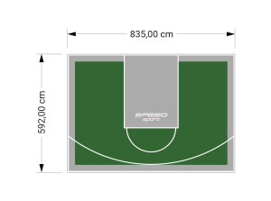49M2/592X835CM ZIELONO-SZARE BOISKO DO KOSZYKÓWKI SPEEDSPORT HEXA POWER PRO