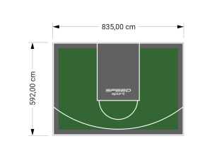 49M2/592X835CM ZIELONO-GRAFITOWE BOISKO DO KOSZYKÓWKI SPEEDSPORT HEXA POWER PRO