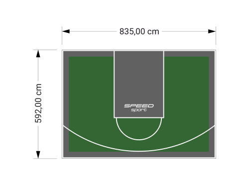 49M2/592X835CM ZIELONO-GRAFITOWE BOISKO DO KOSZYKÓWKI SPEEDSPORT HEXA POWER PRO