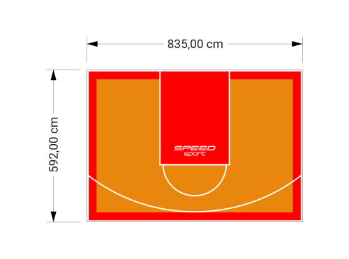 49M2/592X835CM POMARAŃCZOWO-CZERWONE BOISKO DO KOSZYKÓWKI SPEEDSPORT HEXA POWER PRO