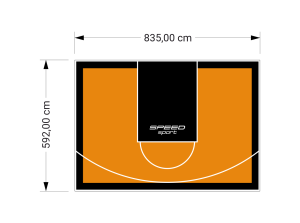 49M2/592X835CM POMARAŃCZOWO-CZARNE BOISKO DO KOSZYKÓWKI SPEEDSPORT HEXA POWER PRO