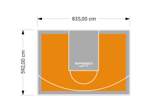 49M2/592X835CM POMARAŃCZOWO-SZARE BOISKO DO KOSZYKÓWKI SPEEDSPORT HEXA POWER PRO
