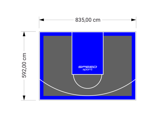 49M2/592X835CM GRAFITOWO-NIEBIESKIE BOISKO DO KOSZYKÓWKI SPEEDSPORT HEXA POWER PRO