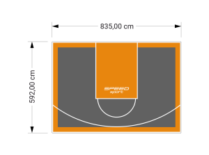 49M2/592X835CM GRAFITOWO-POMARAŃCZOWE BOISKO DO KOSZYKÓWKI SPEEDSPORT HEXA POWER PRO