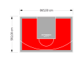 51M2/592X865CM CZERWONO-SZARE BOISKO DO KOSZYKÓWKI SPEEDSPORT HEXA POWER PRO