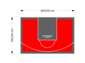 51M2/592X865CM CZERWONO-GRAFITOWE BOISKO DO KOSZYKÓWKI SPEEDSPORT HEXA POWER PRO