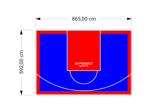 51M2/592X865CM NIEBIESKO-CZERWONE BOISKO DO KOSZYKÓWKI SPEEDSPORT HEXA POWER PRO