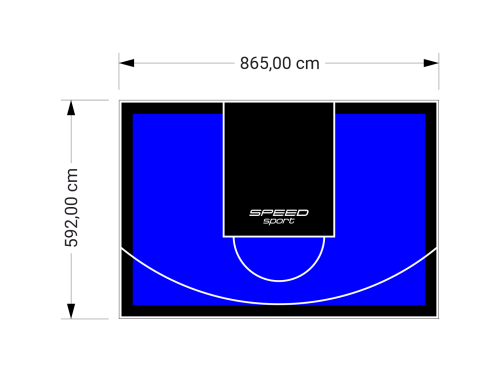 51M2/592X865CM NIEBIESKO-CZARNE BOISKO DO KOSZYKÓWKI SPEEDSPORT HEXA POWER PRO
