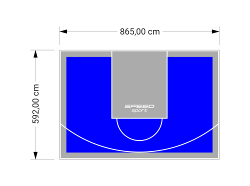 51M2/592X865CM NIEBIESKO-SZARE BOISKO DO KOSZYKÓWKI SPEEDSPORT HEXA POWER PRO