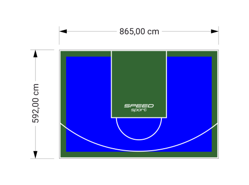 51M2/592X865CM NIEBIESKO-ZIELONE BOISKO DO KOSZYKÓWKI SPEEDSPORT HEXA POWER PRO