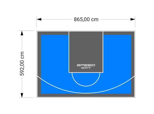 51M2/592X865CM BŁĘKITNO-GRAFITOWE BOISKO DO KOSZYKÓWKI SPEEDSPORT HEXA POWER PRO