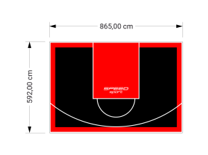 51M2/592X865CM CZARNO-CZERWONE BOISKO DO KOSZYKÓWKI SPEEDSPORT HEXA POWER PRO