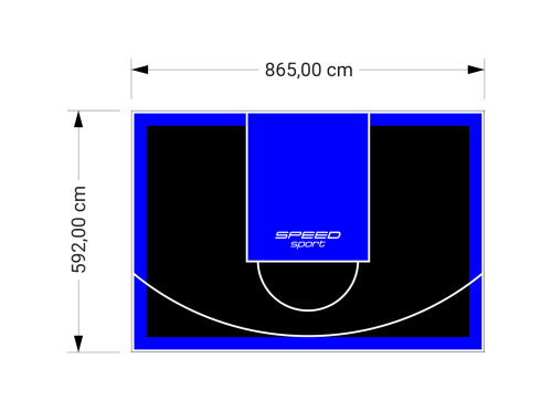 51M2/592X865CM CZARNO-NIEBIESKIE BOISKO DO KOSZYKÓWKI SPEEDSPORT HEXA POWER PRO