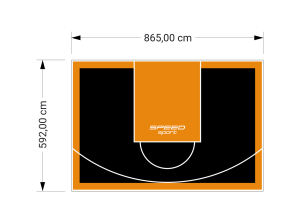 51M2/592X865CM CZARNO-POMARAŃCZOWE BOISKO DO KOSZYKÓWKI SPEEDSPORT HEXA POWER PRO
