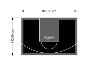 51M2/592X865CM CZARNO-GRAFITOWE BOISKO DO KOSZYKÓWKI SPEEDSPORT HEXA POWER PRO