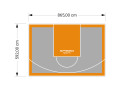 51M2/592X865CM SZARO-POMARAŃCZOWE BOISKO DO KOSZYKÓWKI SPEEDSPORT HEXA POWER PRO