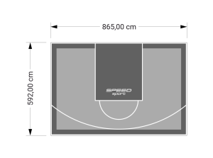 51M2/592X865CM SZARO-GRAFITOWE BOISKO DO KOSZYKÓWKI SPEEDSPORT HEXA POWER PRO