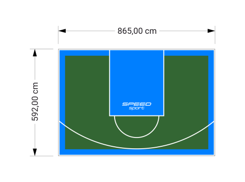 51M2/592X865CM ZIELONO-BŁĘKITNE BOISKO DO KOSZYKÓWKI SPEEDSPORT HEXA POWER PRO