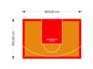 51M2/592X865CM POMARAŃCZOWO-CZERWONE BOISKO DO KOSZYKÓWKI SPEEDSPORT HEXA POWER PRO