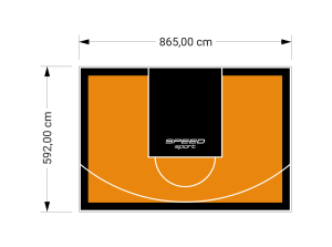 51M2/592X865CM POMARAŃCZOWO-CZARNE BOISKO DO KOSZYKÓWKI SPEEDSPORT HEXA POWER PRO