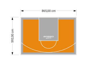 51M2/592X865CM POMARAŃCZOWO-SZARE BOISKO DO KOSZYKÓWKI SPEEDSPORT HEXA POWER PRO