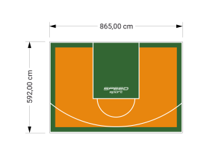 51M2/592X865CM POMARAŃCZOWO-ZIELONE BOISKO DO KOSZYKÓWKI SPEEDSPORT HEXA POWER PRO