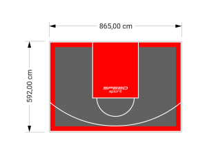 51M2/592X865CM GRAFITOWO-CZERWONE BOISKO DO KOSZYKÓWKI SPEEDSPORT HEXA POWER PRO