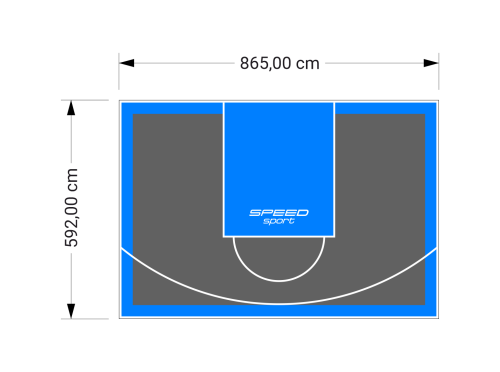 51M2/592X865CM GRAFITOWO-BŁĘKITNE BOISKO DO KOSZYKÓWKI SPEEDSPORT HEXA POWER PRO