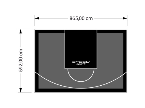 51M2/592X865CM GRAFITOWO-CZARNE BOISKO DO KOSZYKÓWKI SPEEDSPORT HEXA POWER PRO