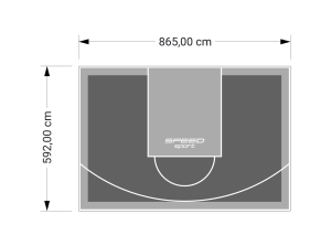 51M2/592X865CM GRAFITOWO-SZARE BOISKO DO KOSZYKÓWKI SPEEDSPORT HEXA POWER PRO