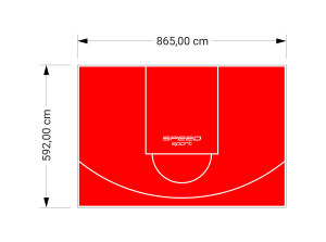 51M2/592X865CM CZERWONE BOISKO DO KOSZYKÓWKI SPEEDSPORT HEXA POWER PRO