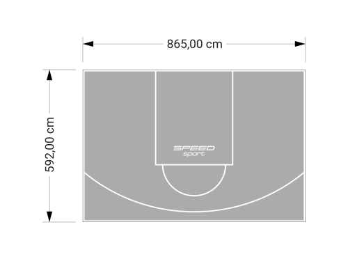 51M2/592X865CM SZARE BOISKO DO KOSZYKÓWKI SPEEDSPORT HEXA POWER PRO