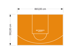 51M2/592X865CM POMARAŃCZOWE BOISKO DO KOSZYKÓWKI SPEEDSPORT HEXA POWER PRO