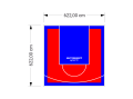 39M2/622X622CM CZERWONO-NIEBIESKIE BOISKO DO KOSZYKÓWKI SPEEDSPORT HEXA POWER PRO