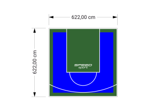 39M2/622X622CM NIEBIESKO-ZIELONE BOISKO DO KOSZYKÓWKI SPEEDSPORT HEXA POWER PRO