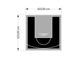 39M2/622X622CM CZARNO-SZARE BOISKO DO KOSZYKÓWKI SPEEDSPORT HEXA POWER PRO