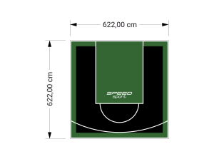 39M2/622X622CM CZARNO-ZIELONE BOISKO DO KOSZYKÓWKI SPEEDSPORT HEXA POWER PRO