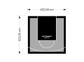 39M2/622X622CM SZARO-CZARNE BOISKO DO KOSZYKÓWKI SPEEDSPORT HEXA POWER PRO