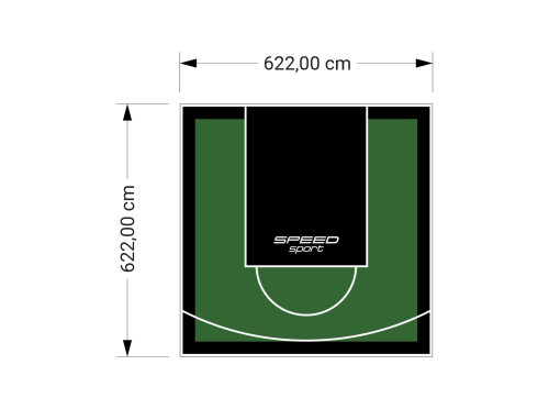 39M2/622X622CM ZIELONO-CZARNE BOISKO DO KOSZYKÓWKI SPEEDSPORT HEXA POWER PRO