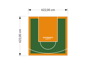39M2/622X622CM ZIELONO-POMARAŃCZOWE BOISKO DO KOSZYKÓWKI SPEEDSPORT HEXA POWER PRO