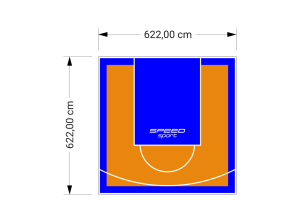 39M2/622X622CM POMARAŃCZOWO-NIEBIESKIE BOISKO DO KOSZYKÓWKI SPEEDSPORT HEXA POWER PRO