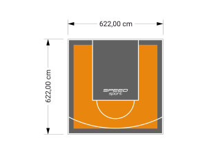 39M2/622X622CM POMARAŃCZOWO-GRAFITOWE BOISKO DO KOSZYKÓWKI SPEEDSPORT HEXA POWER PRO