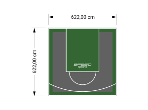 39M2/622X622CM GRAFITOWO-ZIELONE BOISKO DO KOSZYKÓWKI SPEEDSPORT HEXA POWER PRO