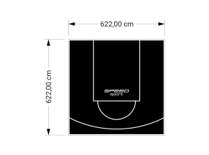 39M2/622X622CM CZARNE BOISKO DO KOSZYKÓWKI SPEEDSPORT HEXA POWER PRO