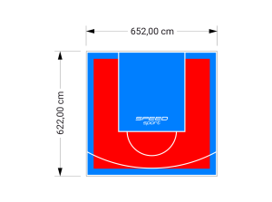 41M2/622X652CM CZERWONO-BŁĘKITNE BOISKO DO KOSZYKÓWKI SPEEDSPORT HEXA POWER PRO