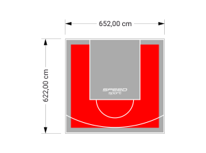 41M2/622X652CM CZERWONO-SZARE BOISKO DO KOSZYKÓWKI SPEEDSPORT HEXA POWER PRO