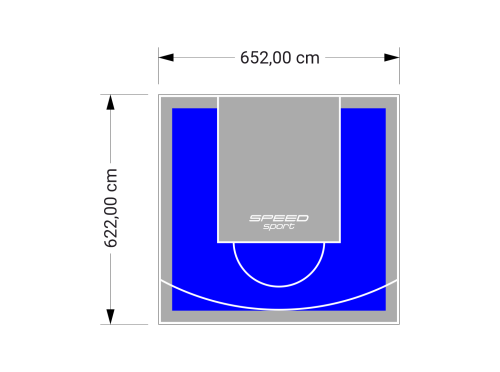 41M2/622X652CM NIEBIESKO-SZARE BOISKO DO KOSZYKÓWKI SPEEDSPORT HEXA POWER PRO