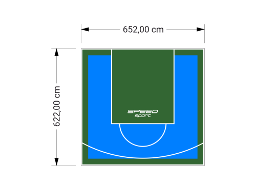 41M2/622X652CM BŁĘKITNO-ZIELONE BOISKO DO KOSZYKÓWKI SPEEDSPORT HEXA POWER PRO
