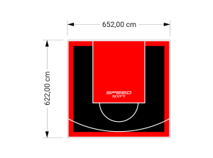 41M2/622X652CM CZARNO-CZERWONE BOISKO DO KOSZYKÓWKI SPEEDSPORT HEXA POWER PRO