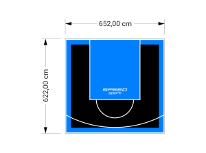 41M2/622X652CM CZARNO-BŁĘKITNE BOISKO DO KOSZYKÓWKI SPEEDSPORT HEXA POWER PRO